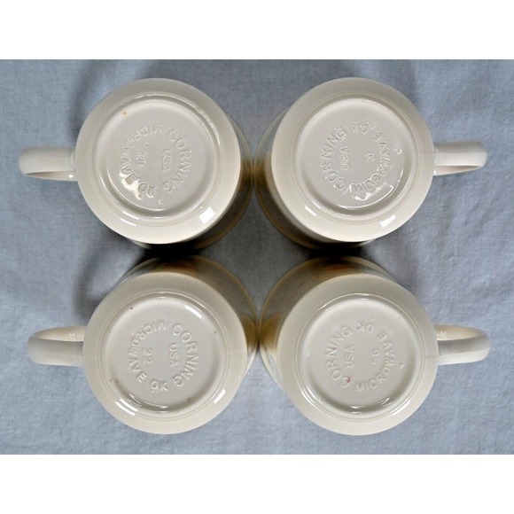 Set of (4) Vintage Corelle Corning Ware Forever Yours Pink Heart Coffee Mugs - Picture 5 of 6